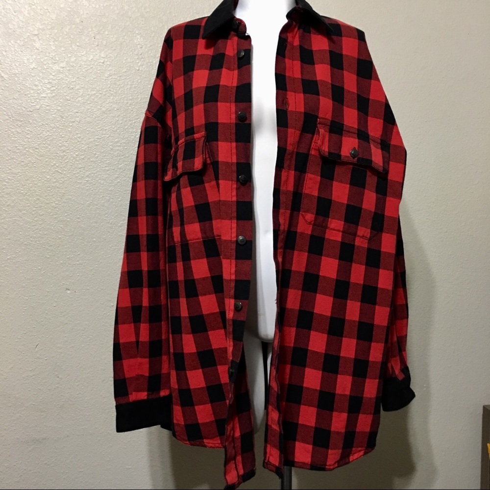 Zara Man Buffalo Plaid Denim Shirt